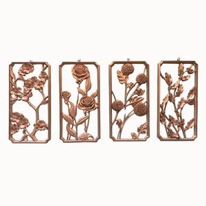 MCM Four Seasons in Flowers Wall Plaques